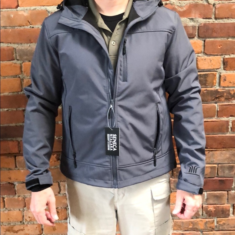Seneca large fleece lined lightweight gray jacket